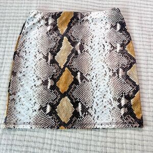 Blue Blush Womens Multicolor Snake Print Pull On Mini Skirt Size Small